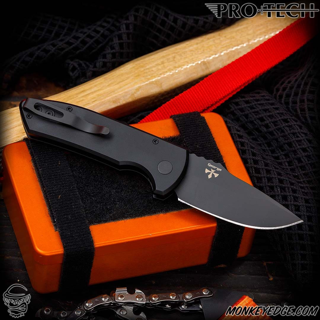 Monkey Edge - Pro-Tech Knives: SBR (Les George Design) - Black DLC