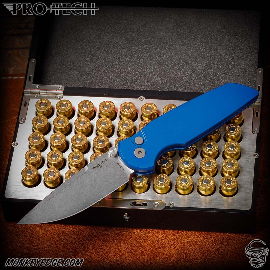 ブルーツリー　3デック Monkey Edge - Pro-Tech Knives: TR-3 Integrity - Stonewashed/Blue
