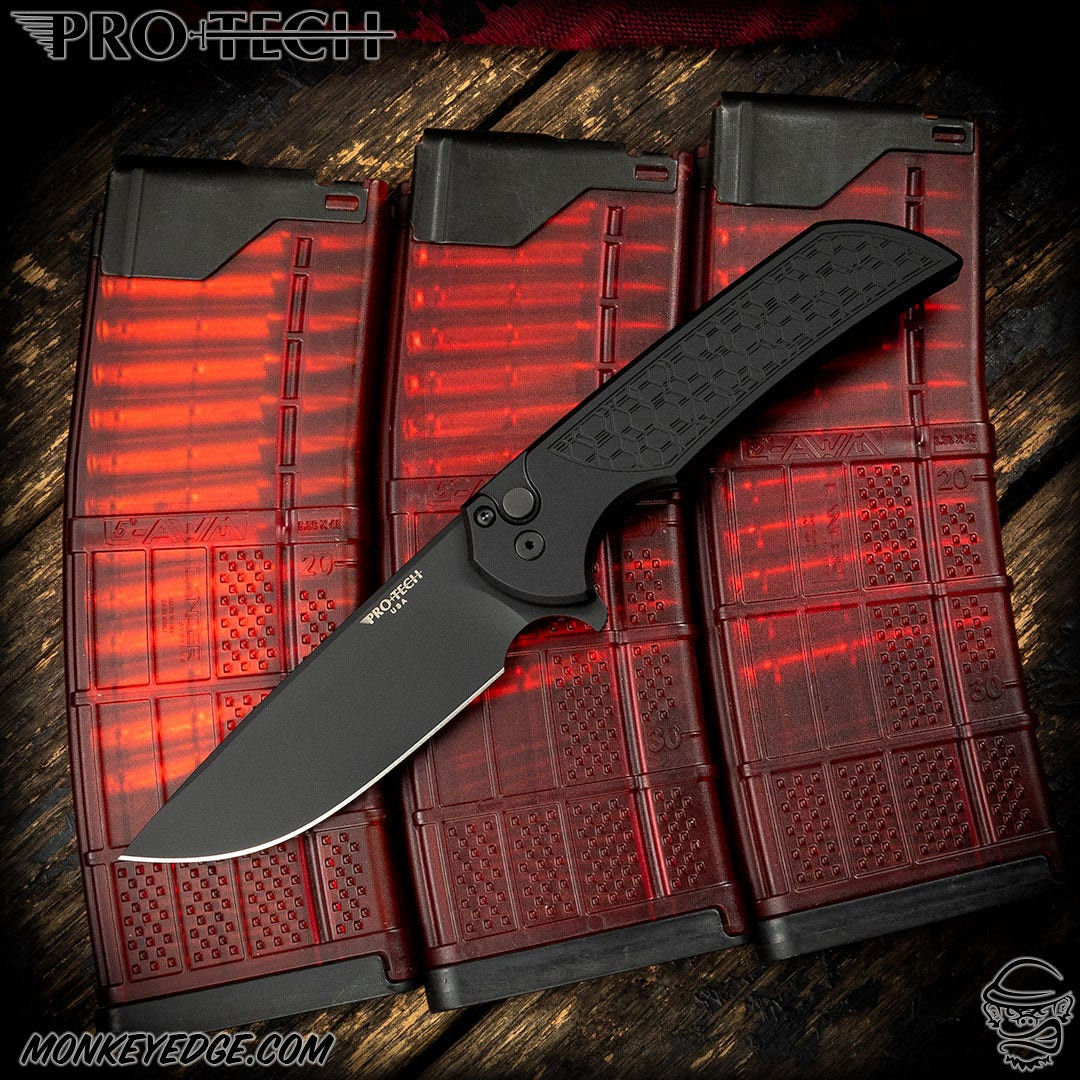 Monkey Edge - Pro-Tech Knives: Mordax - Black/Black Gridlock