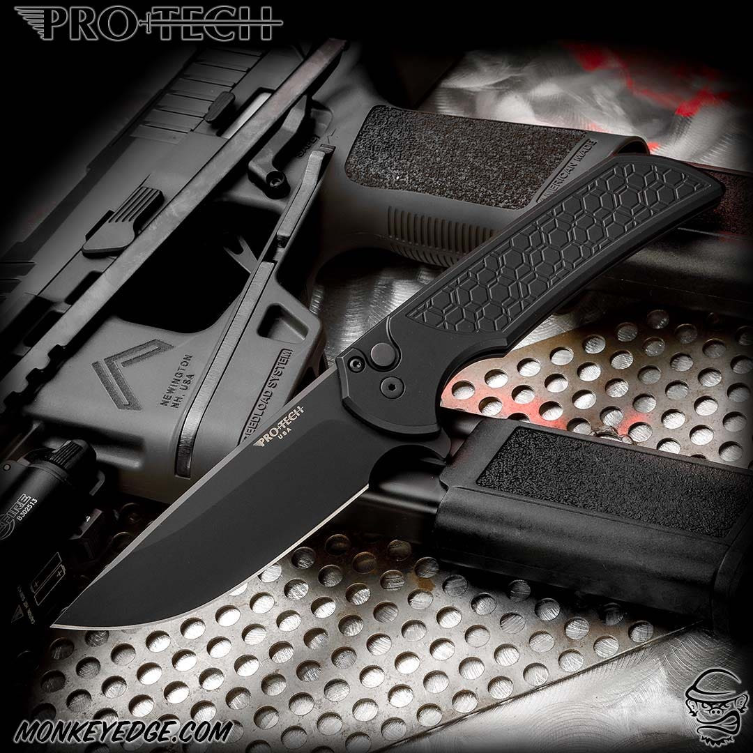 Monkey Edge - Pro-Tech Knives: Mordax - Black/Black Gridlock