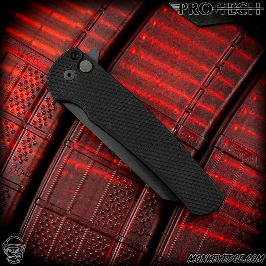 Monkey Edge - Pro-Tech Knives: Malibu Reverse Tanto - Black/Black