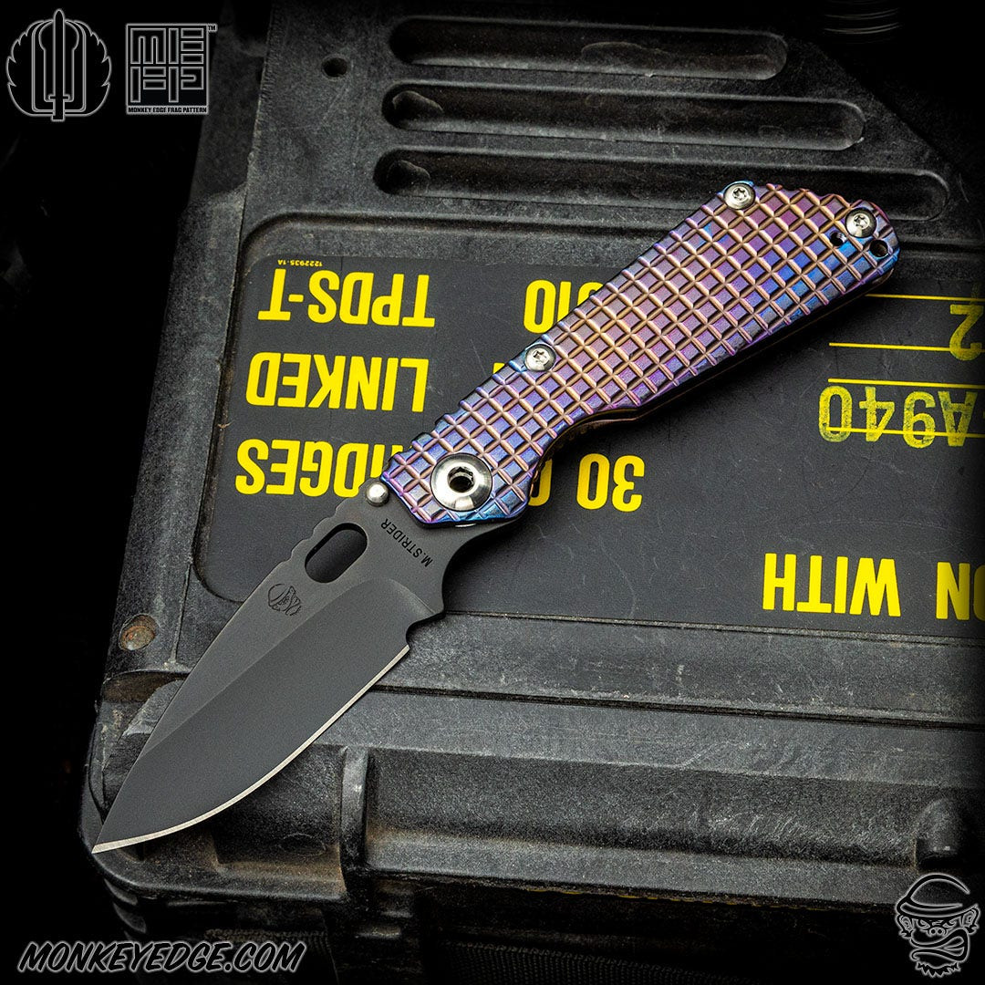 fragmentページ Monkey Edge - Strider Knives Folder: SnG 3/4 Grind - Black/Flamed