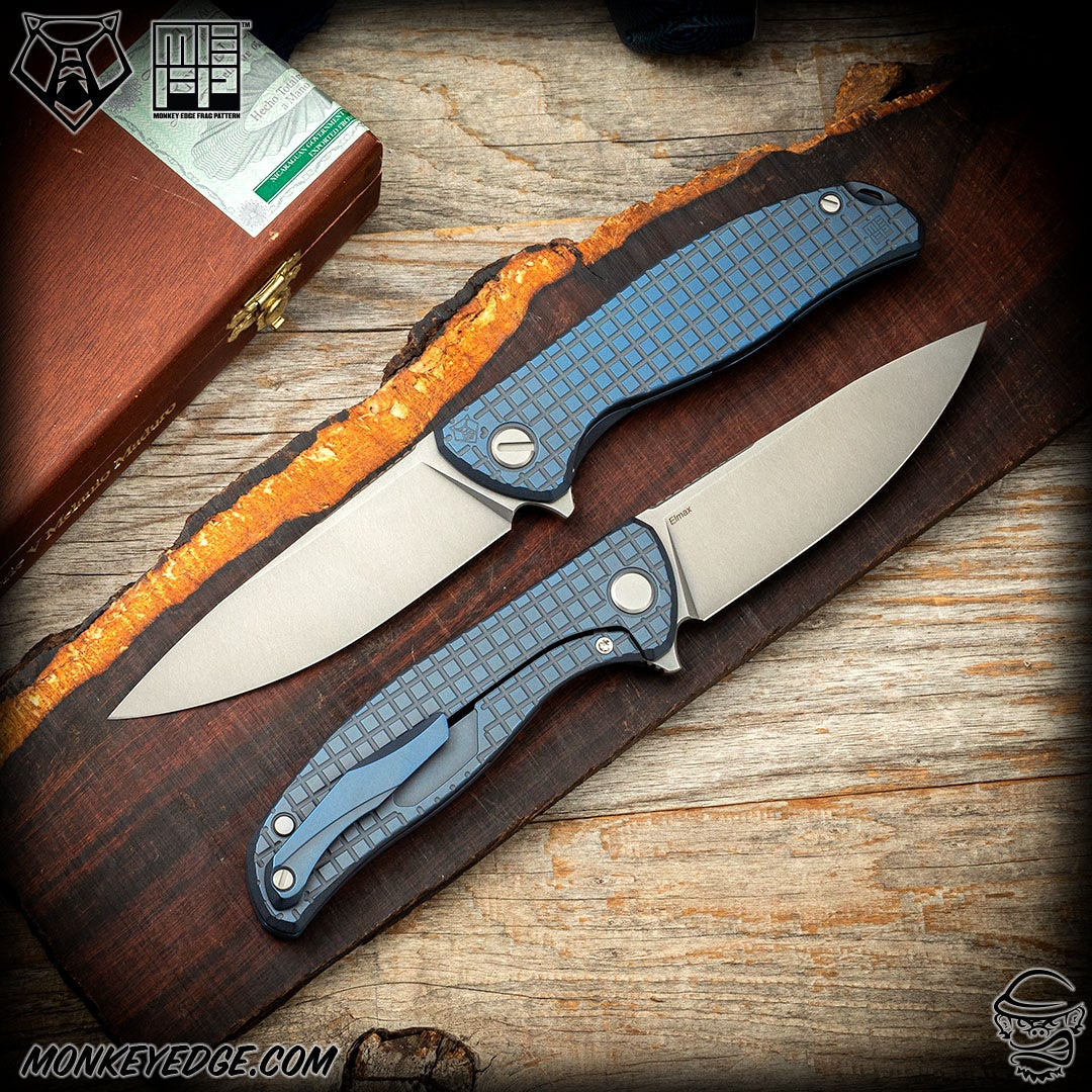 fuwaroページ Monkey Edge - Shirogorov Knives: F95 Monkey Edge FRAG Pattern - Blue