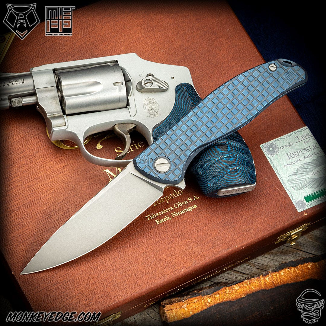 Monkey Edge - Shirogorov Knives: F95 Monkey Edge FRAG Pattern - Blue