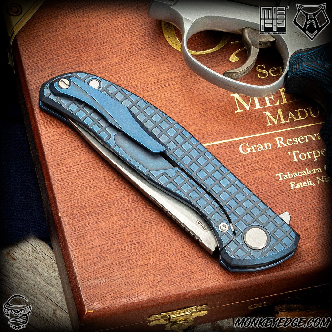 Monkey Edge - Shirogorov Knives: F95 Monkey Edge FRAG Pattern - Blue