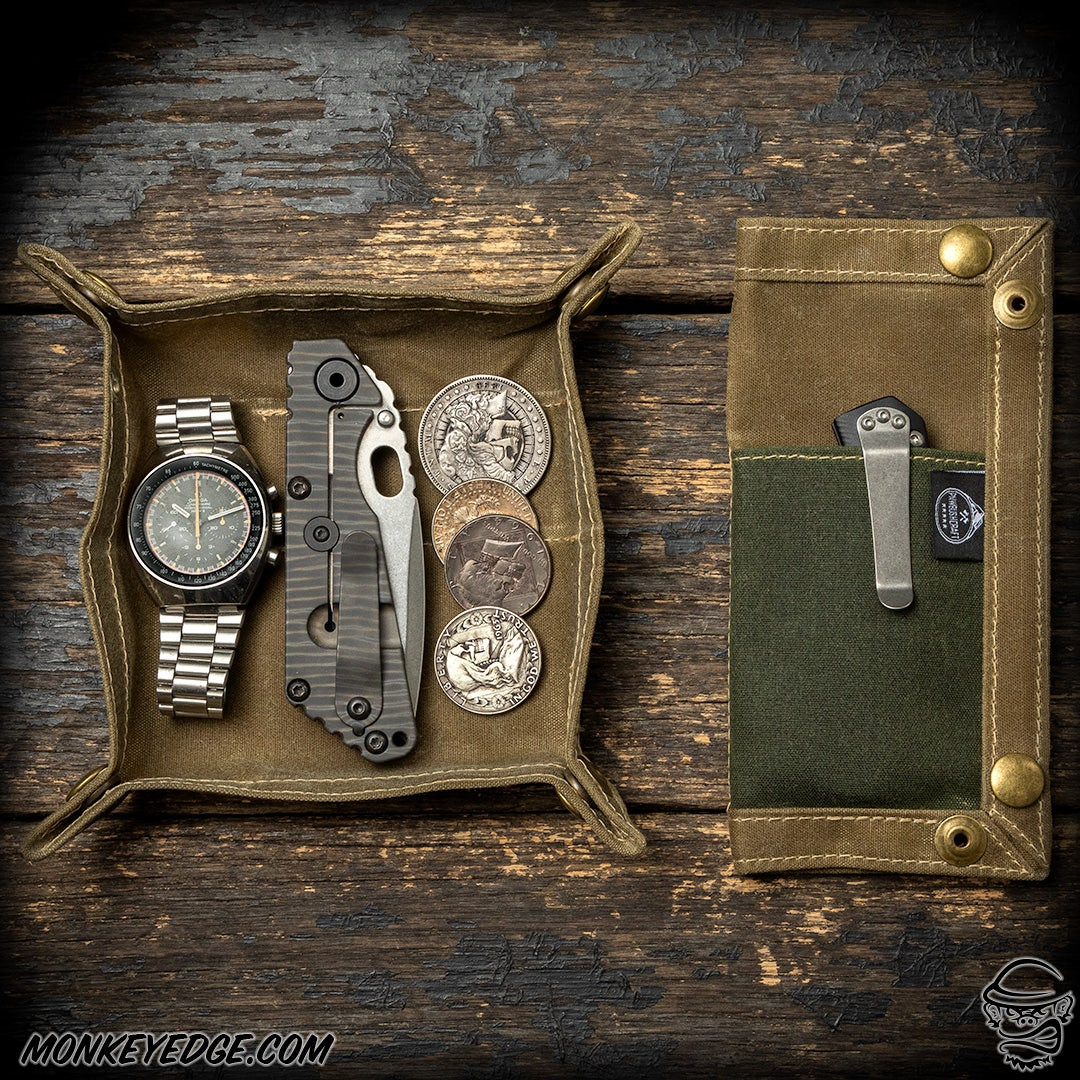 Monkey Edge - PNW Bushcraft EDC Tray: Waxed Canvas - Tan/OD Green