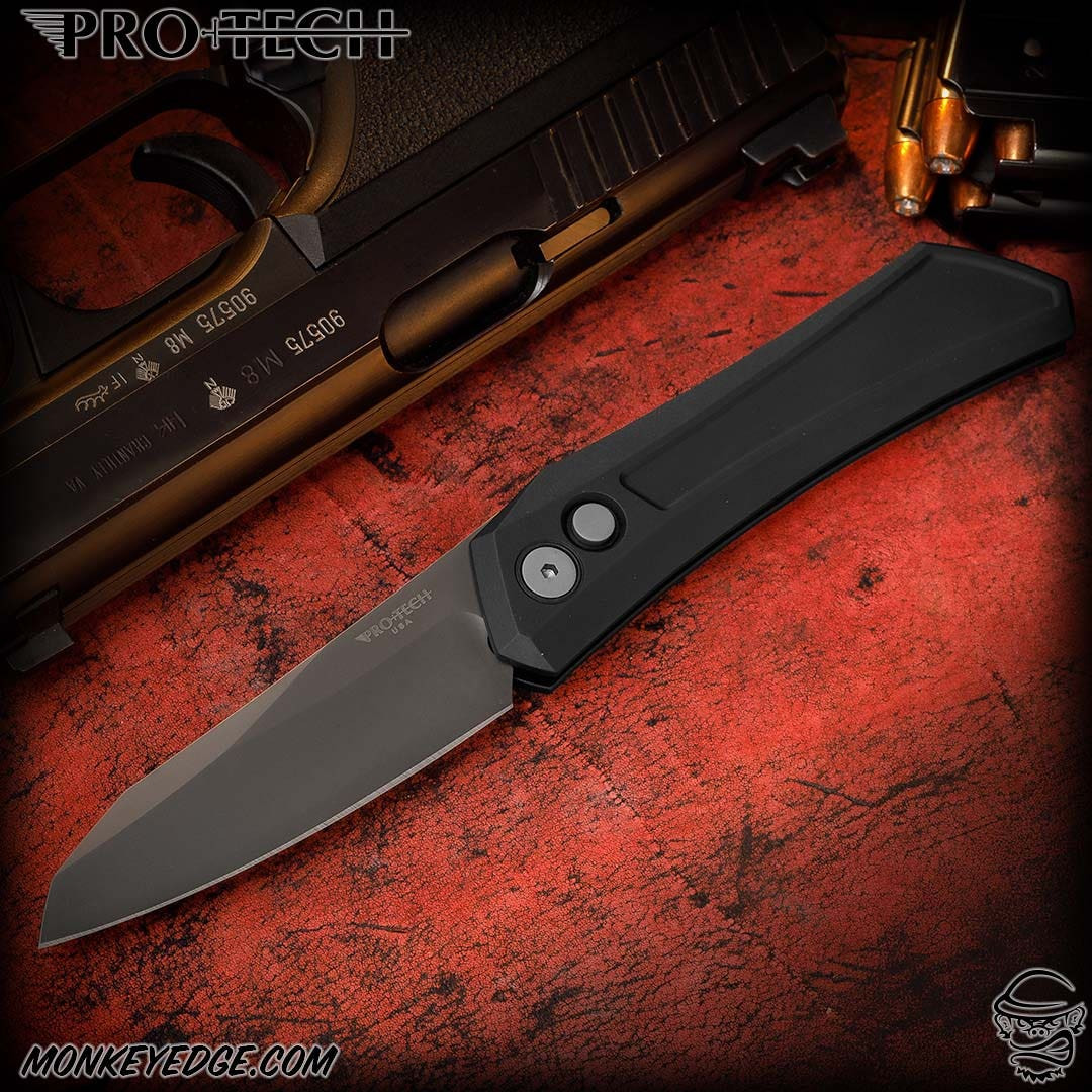 Monkey Edge - Pro-Tech Knives: Oligarch - Smoke Grey/Black