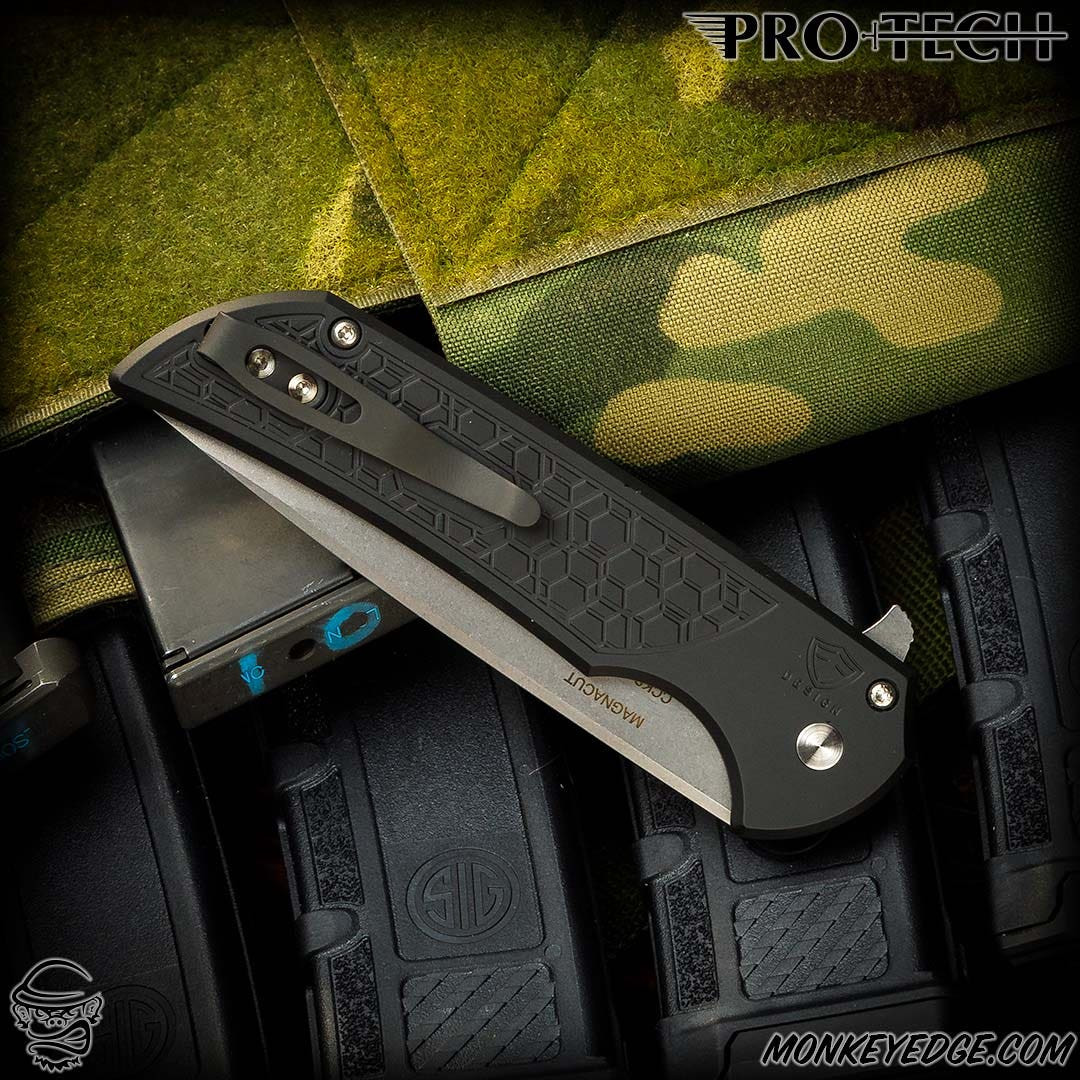 もずく　ぺージ Monkey Edge - Pro-Tech Knives: Mordax - Stonewashed/Black Gridlock