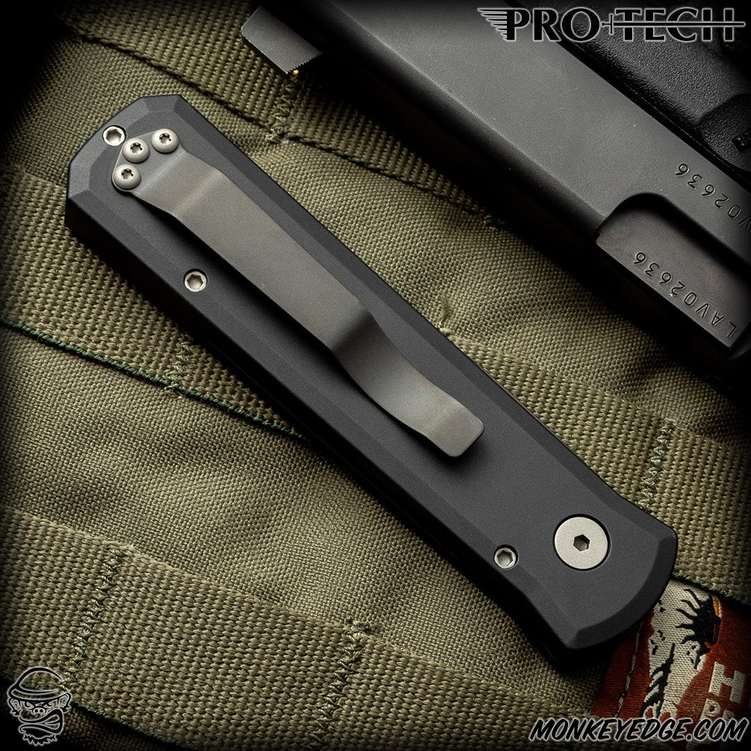 Monkey Edge - Pro-Tech Knives: Godson - Black/Black Left Handed
