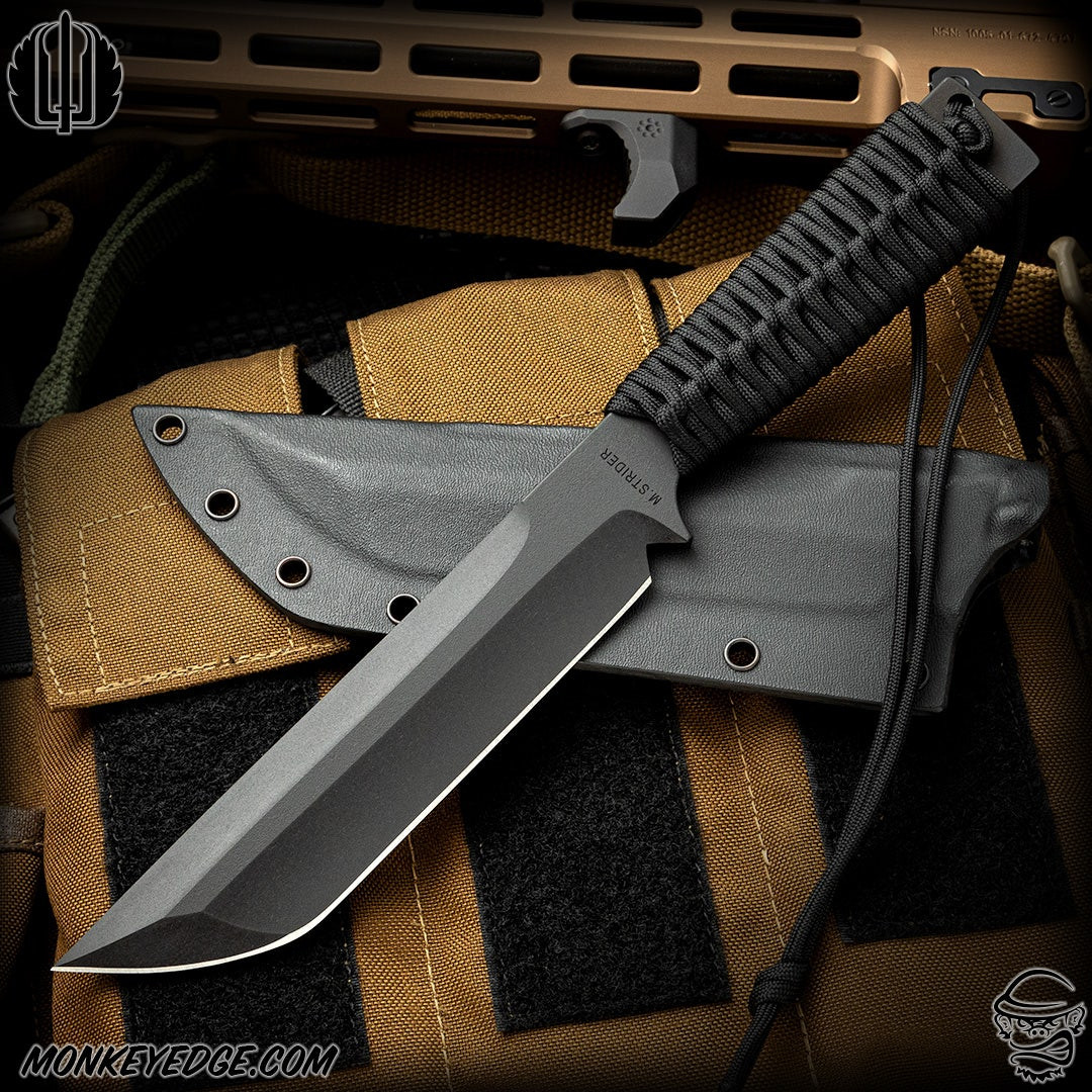 Monkey Edge - Strider Knives Fixed: WP-XL Tanto - Black/Cord