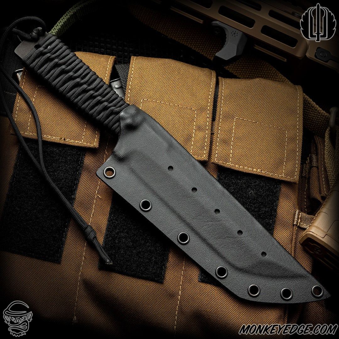 Monkey Edge - Strider Knives Fixed: WP-XL Tanto - Black/Cord
