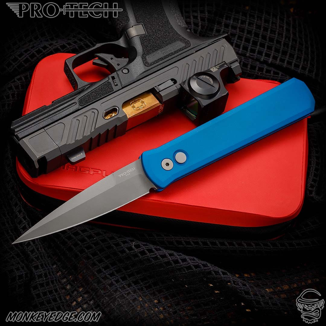 ザ・ゴッドファーザー Monkey Edge - Pro-Tech Knives: Godfather - Blasted/Blue