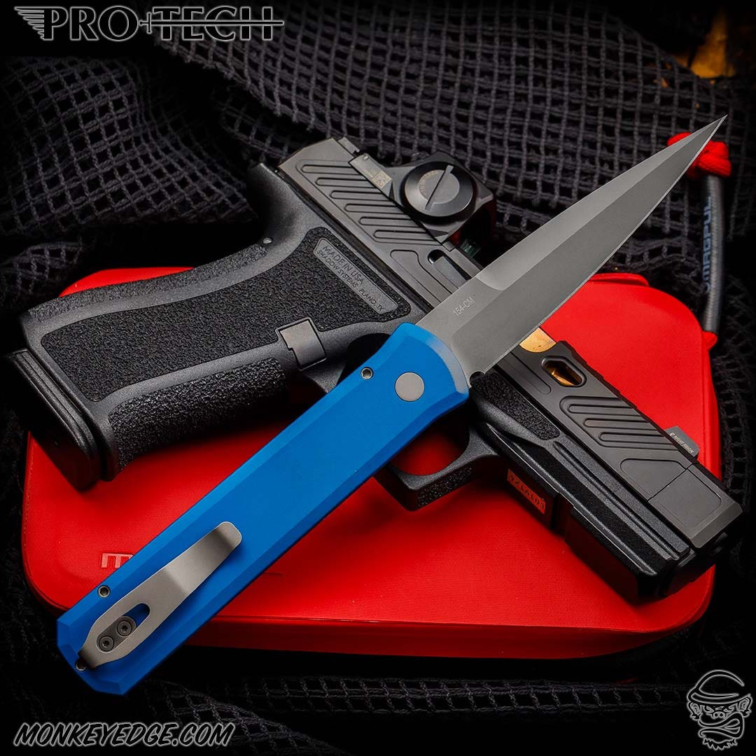 ザ・ゴッドファーザー Monkey Edge - Pro-Tech Knives: Godfather - Blasted/Blue