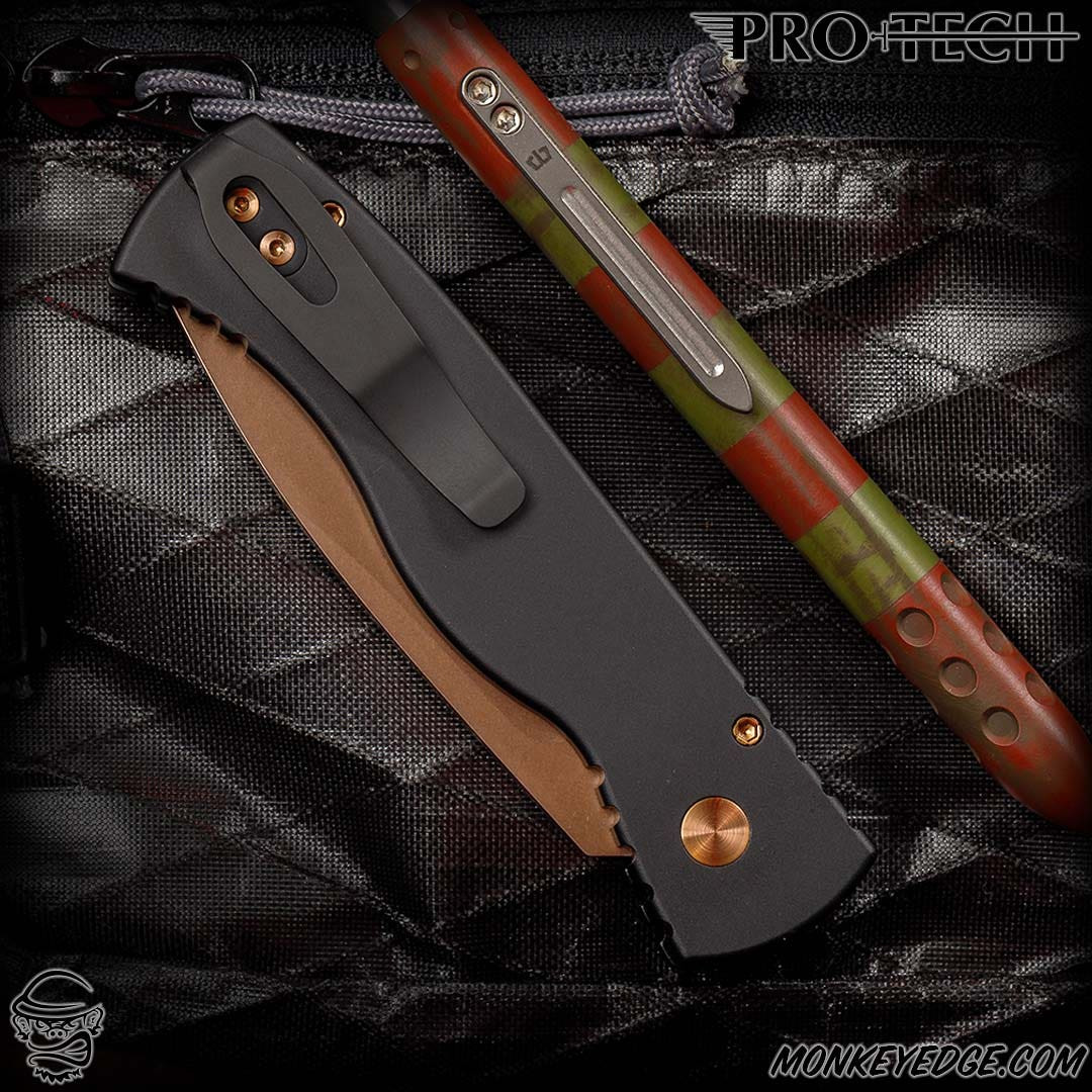 Monkey Edge - Pro-Tech Knives: TR-2 - Rose Gold/Black