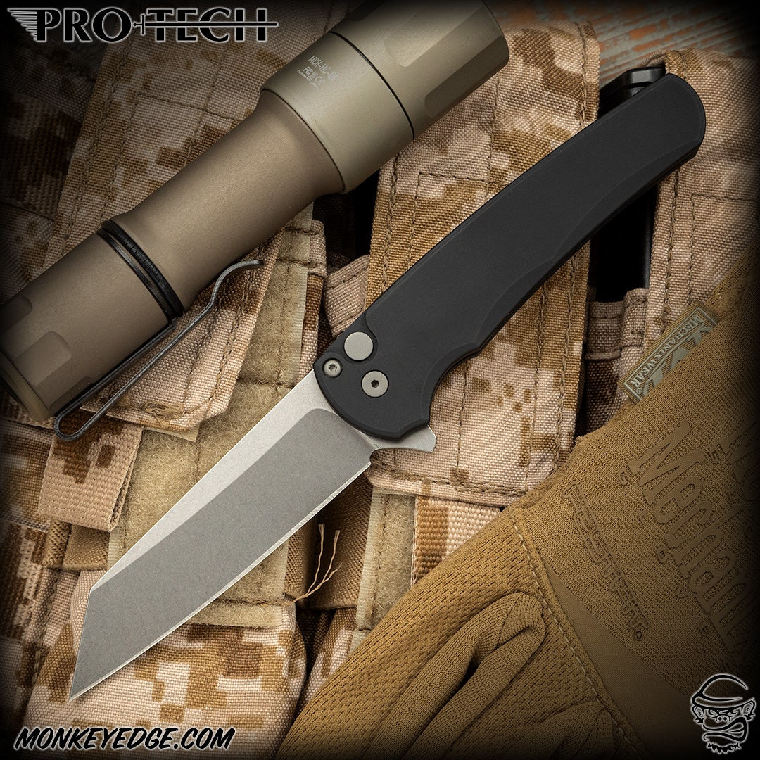 Monkey Edge - Pro-Tech Knives: Malibu Reverse Tanto - Stonewashed