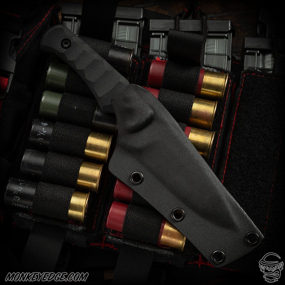 Monkey Edge - Kiku Matsuda Knives: Kobanzame - Acid Washed/Black G10