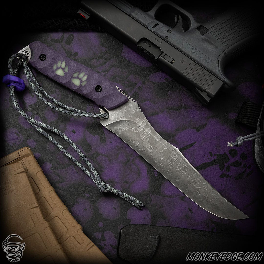 ポケットグリッター アシカ Monkey Edge - Kiku Matsuda Knives: Aigo - Acid Washed/Purple G10