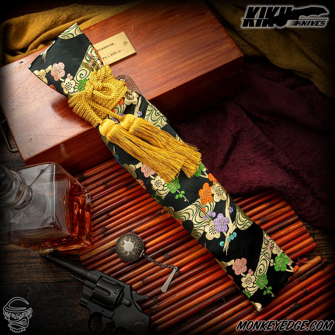 Monkey Edge - Kiku Matsuda Knives: Wakizashi - Acid Washed/Black G10