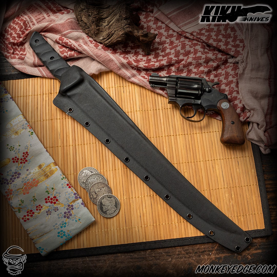 Monkey Edge - Kiku Matsuda Knives: Kagemusha - Acid Washed/Black G10