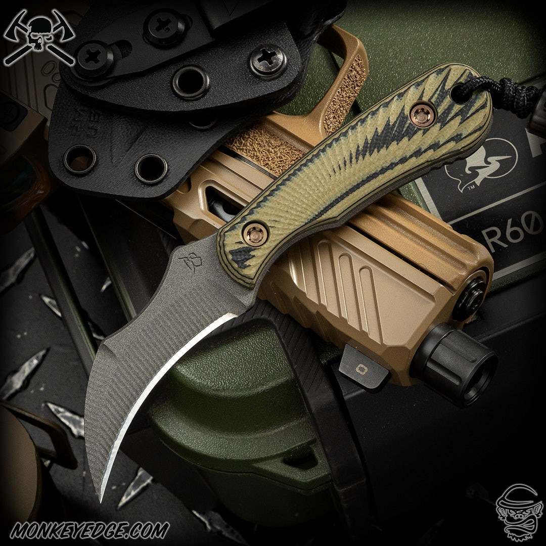 Monkey Edge - RMJ Tactical Fixed Blade: Gym Rat - Dirty Olive
