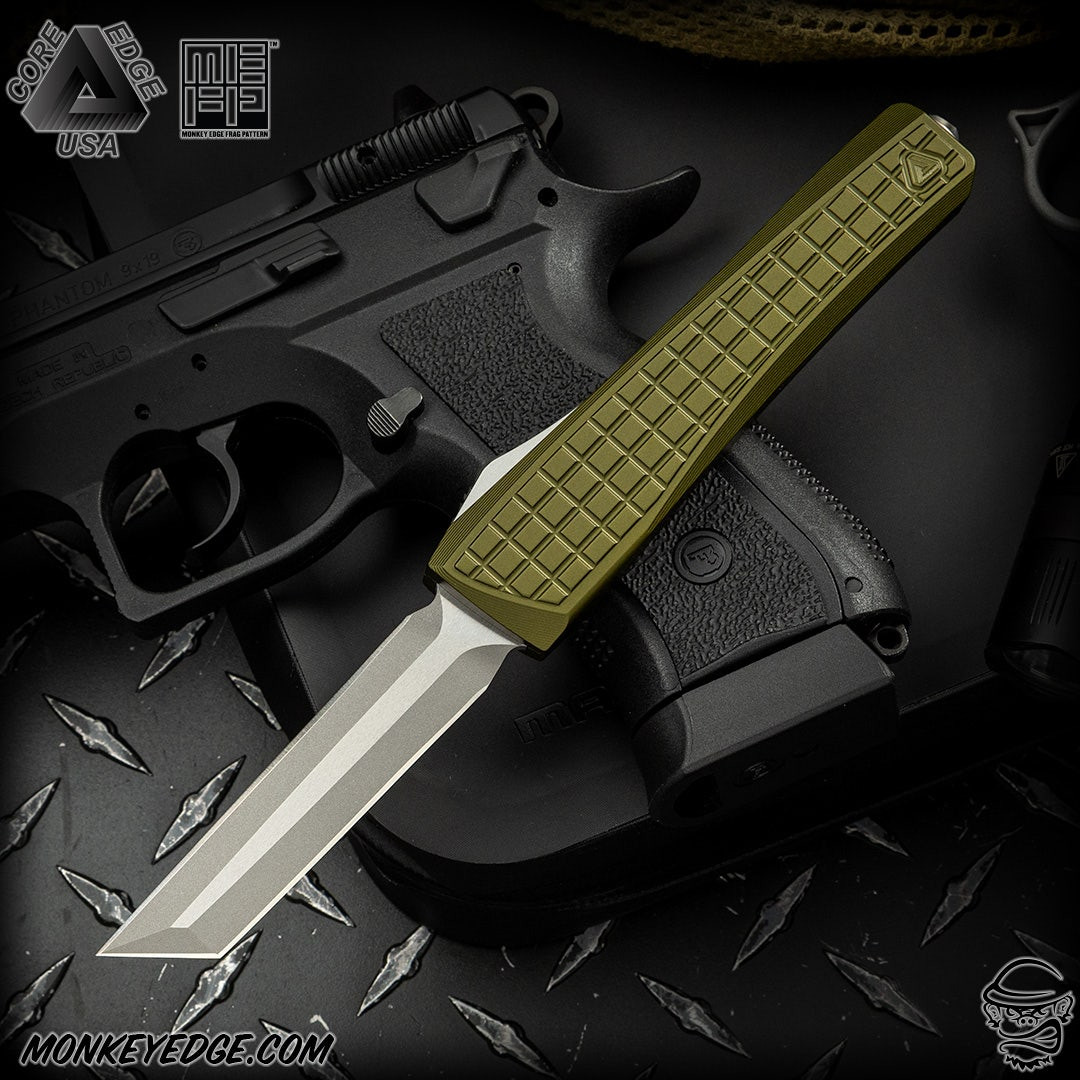 Monkey Edge - Core Edge Knives: 0331 Echo D/E Tanto - Two Tone/OD