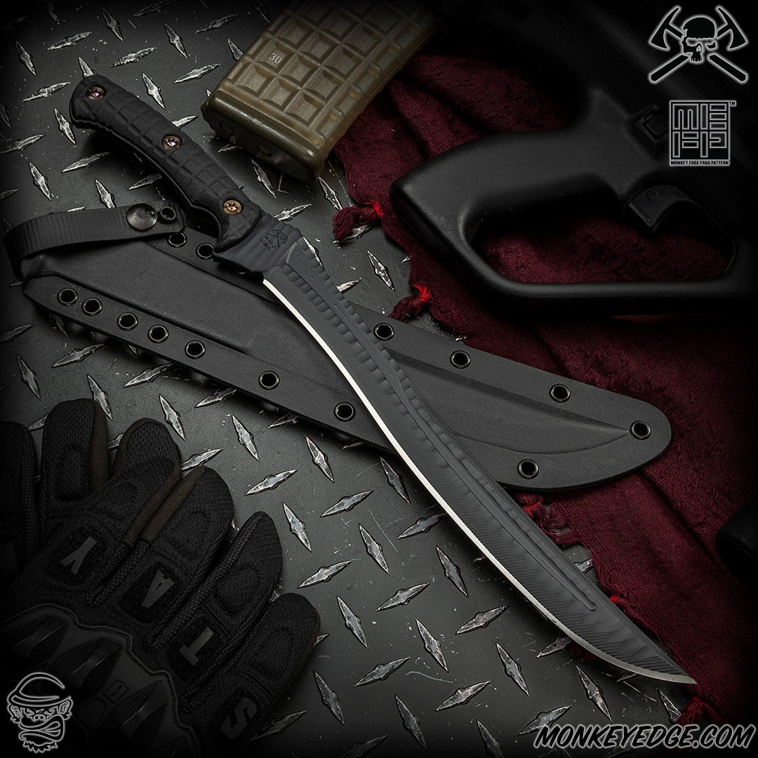 Monkey Edge - RMJ Tactical Fixed Blade: Drake - Blackout Textured