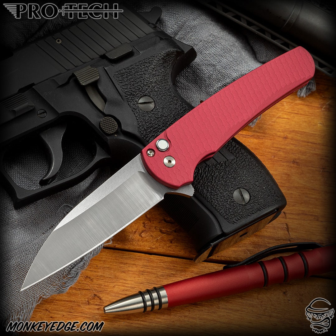 Monkey Edge - Pro-Tech Knives: Malibu Wharncliffe - Two Tone/Red