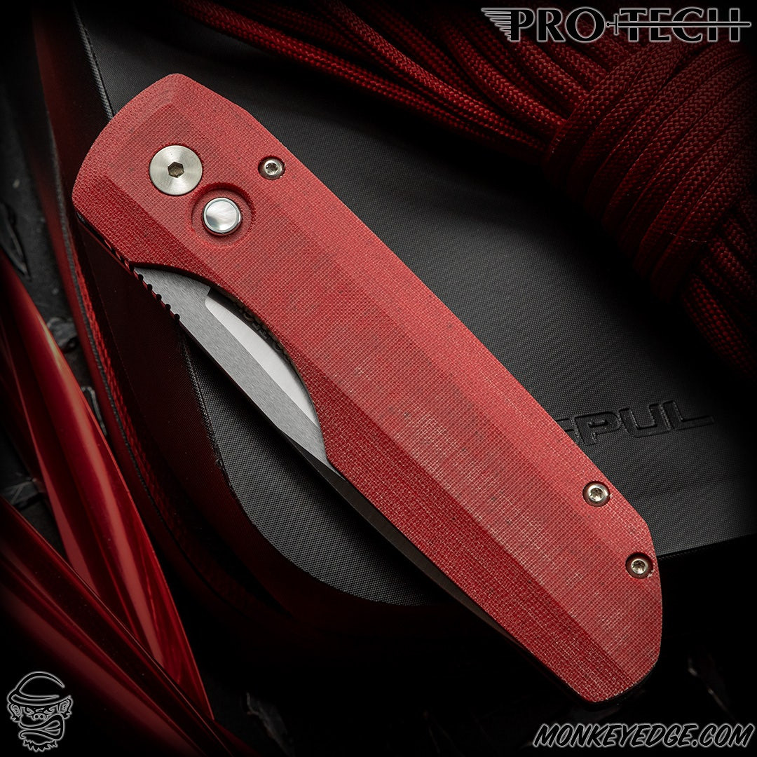 Monkey Edge - Pro-Tech Knives: Vero Synapse Auto - Two Tone/Red