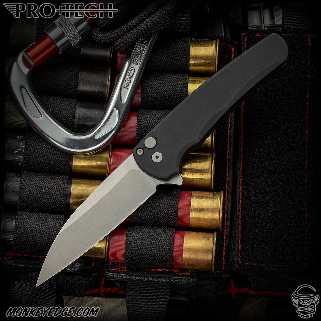 Monkey Edge - Pro-Tech Knives: Malibu Wharncliffe - Stonewashed/Black