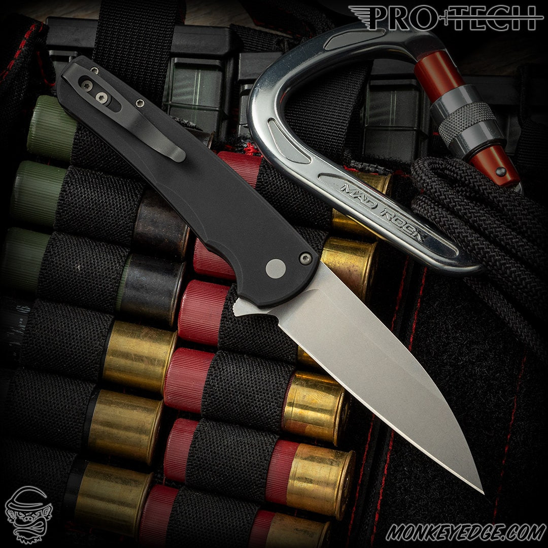 Monkey Edge - Pro-Tech Knives: Malibu Wharncliffe - Stonewashed/Black