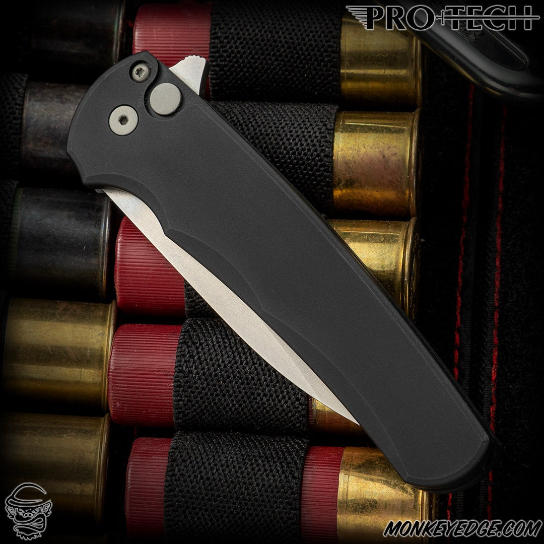 Monkey Edge - Pro-Tech Knives: Malibu Wharncliffe - Stonewashed/Black