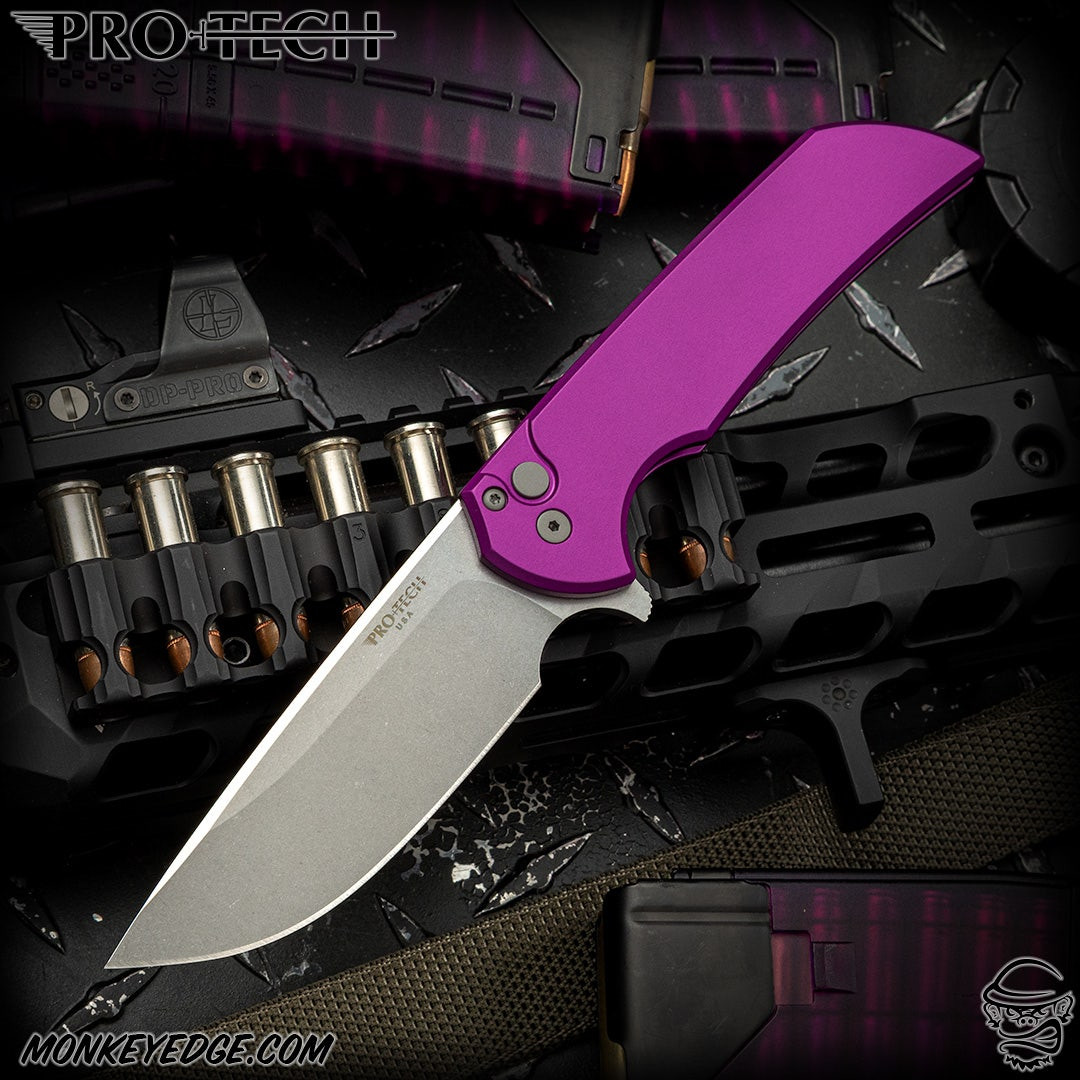 Monkey Edge - Pro-Tech Knives: Mordax - Stonewashed/Purple