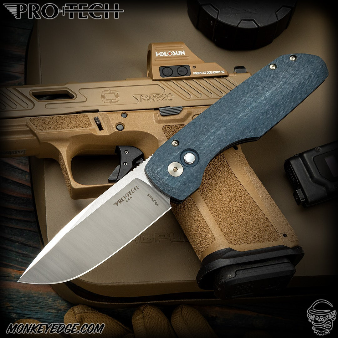 Monkey Edge - Pro-Tech Knives: Vero Synapse Auto - Two Tone/Blue