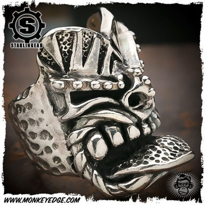 Monkey Edge - Starlingear Ring: Maori Tiki - Silver