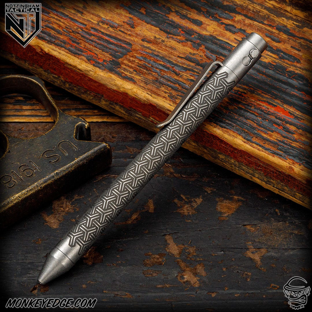 Monkey Edge - Nottingham Tactical Pen: G2 Full Size - Titanium Two