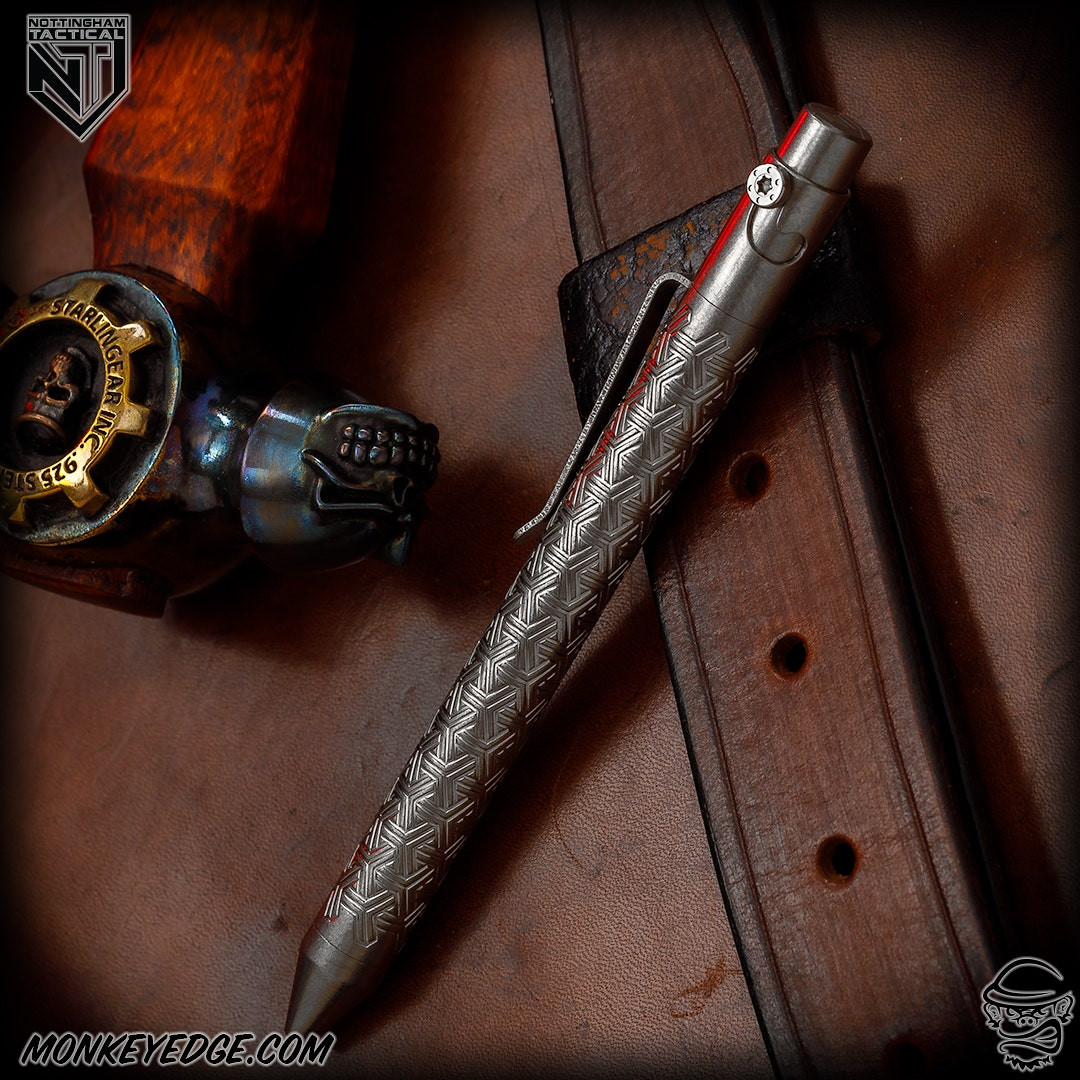 Monkey Edge - Nottingham Tactical Pen: Titanium Tumbled YKNOTT