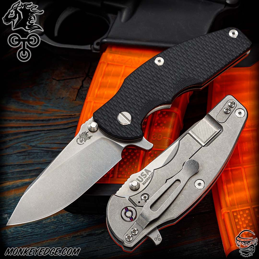 Monkey Edge - Hinderer Knives: Jurassic Slicer w/Tri-Way - Stonewashed