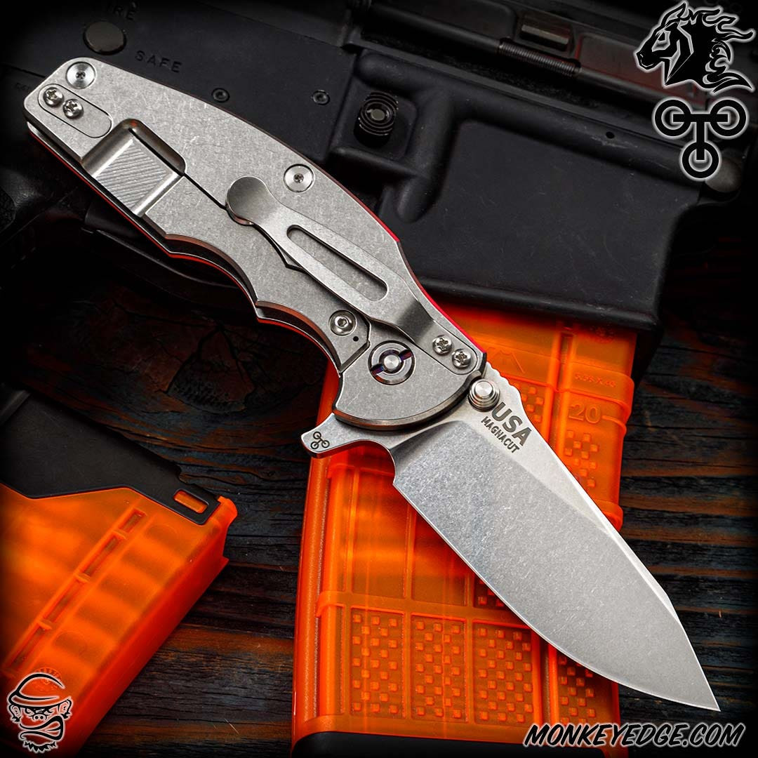 Monkey Edge - Hinderer Knives: Jurassic Slicer w/Tri-Way - Stonewashed