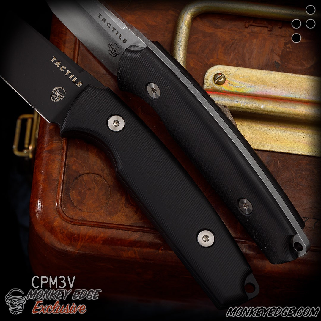 Monkey Edge - Tactile Knife Co: Dreadeye - Black Micarta CPM-3V