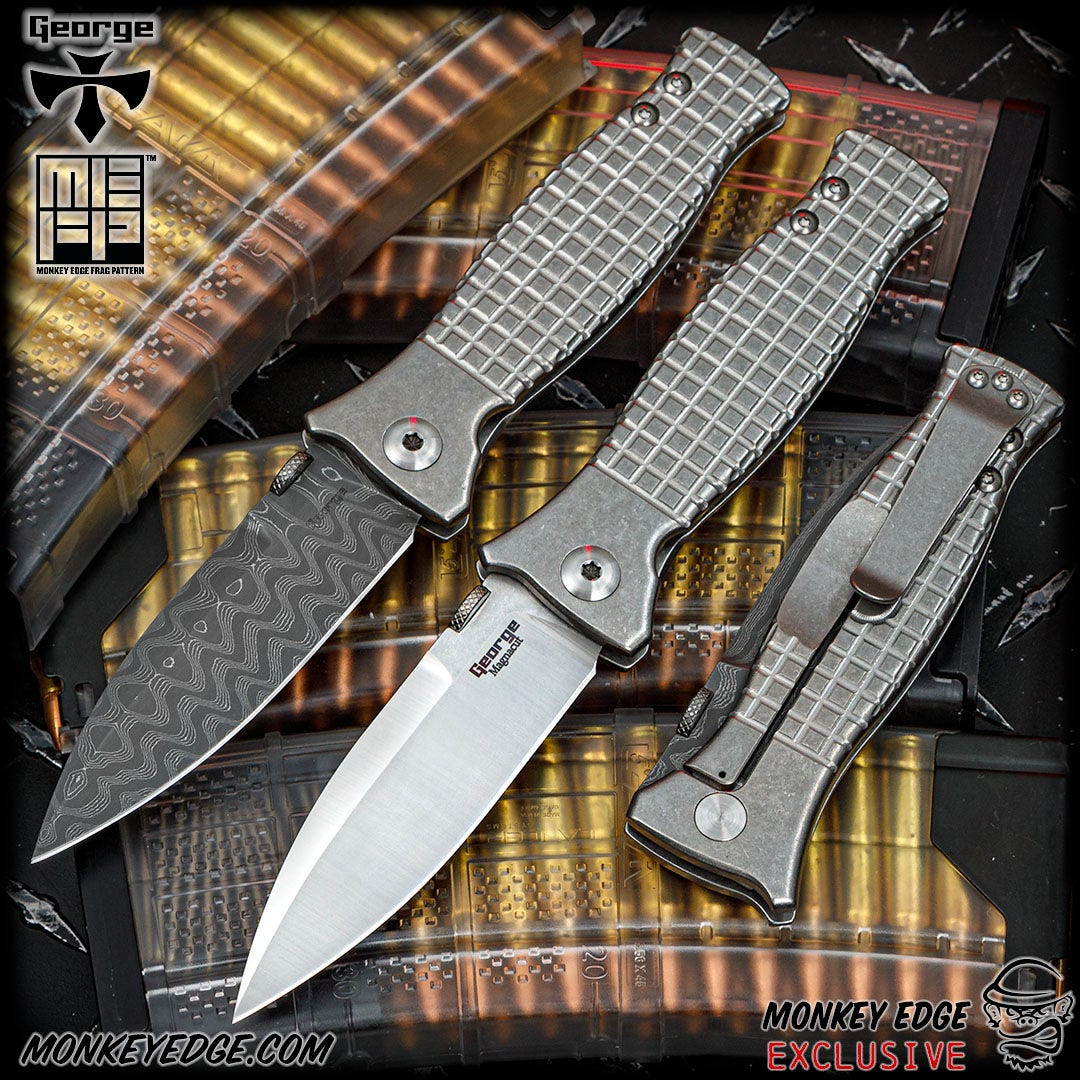 Monkey Edge - George Knives MK3 - Stonewashed Monkey Edge FRAG Pattern