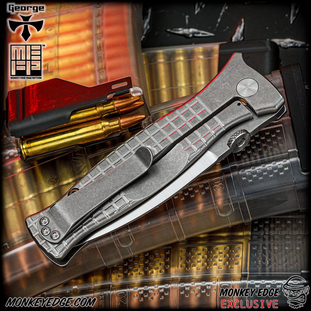 Monkey Edge - George Knives MK3 - Stonewashed Monkey Edge FRAG Pattern