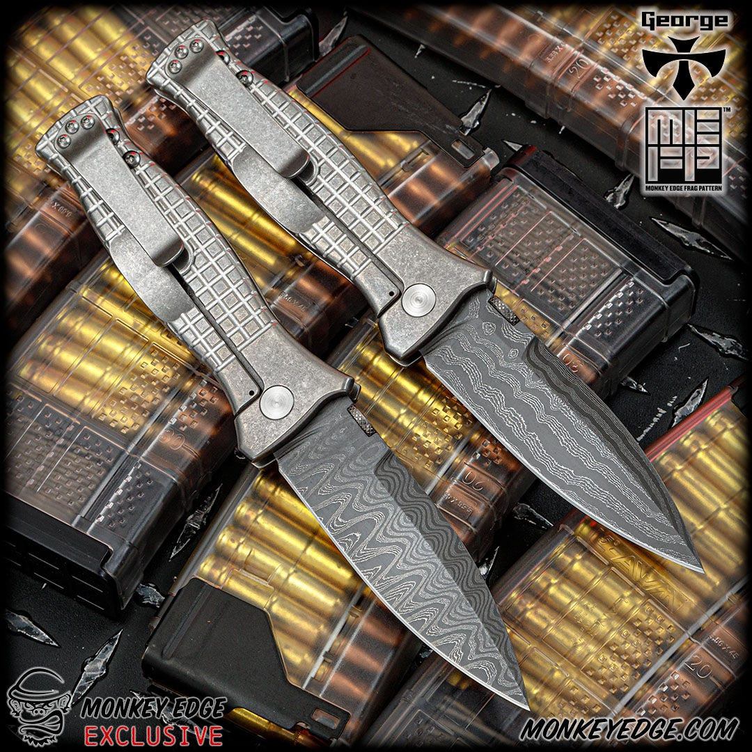 Monkey Edge - George Knives MK3 - Stonewashed Monkey Edge FRAG Pattern