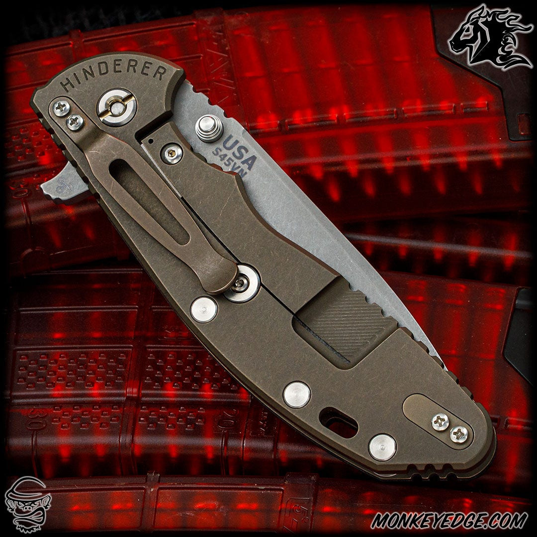 Monkey Edge - Hinderer Knives: XM-24 Spearpoint - Battle Bronze