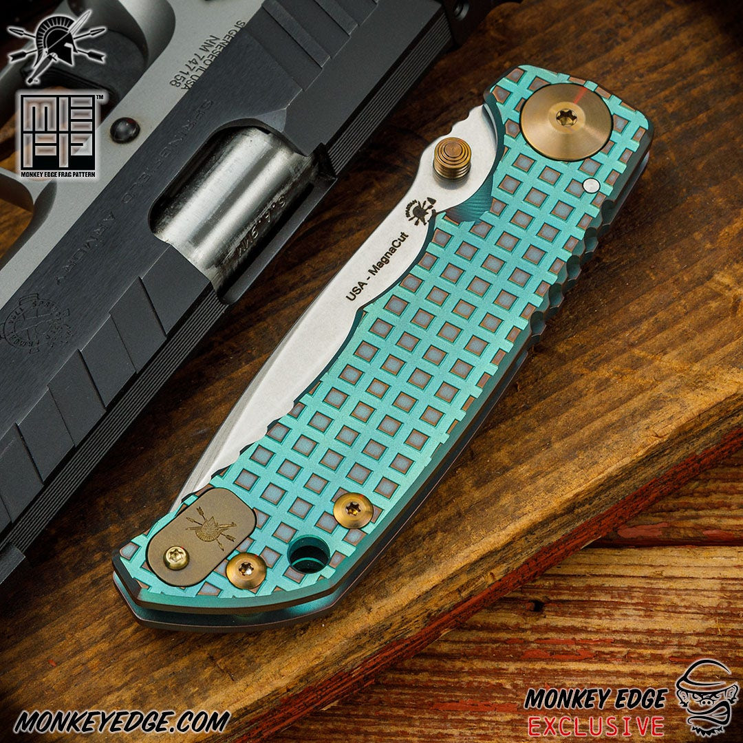 Monkey Edge - Spartan Blades Folder SHF - Two Tone Green/Bronze