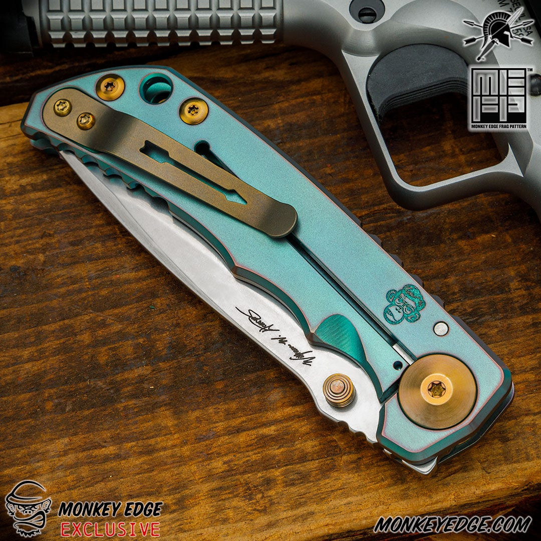 Monkey Edge - Spartan Blades Folder SHF - Two Tone Green/Bronze