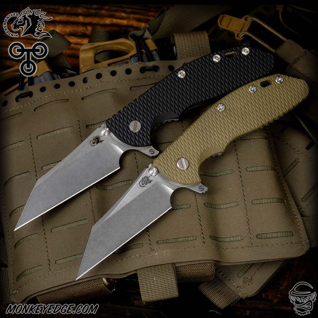 Monkey Edge - Hinderer Knives: XM-24 Skinny Wharncliffe - Stonewashed