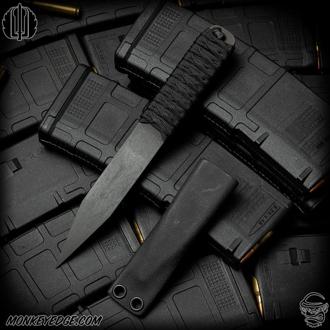 Monkey Edge - Strider Knives Fixed: LM Nail Wide Body - Black/Cord
