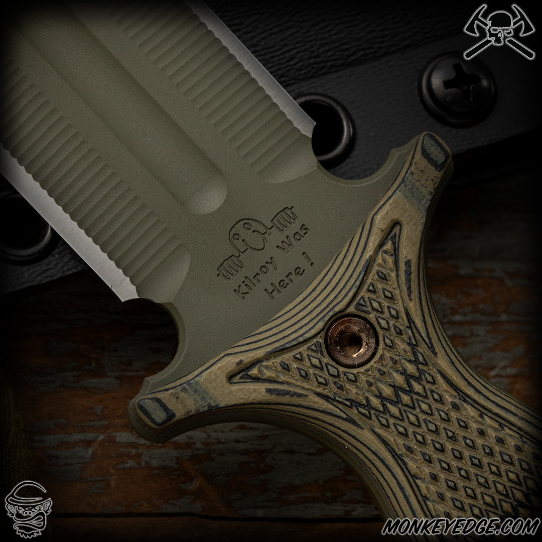 Monkey Edge - RMJ Tactical Fixed Blade: Kilroy - OD Green/Dirty Olive