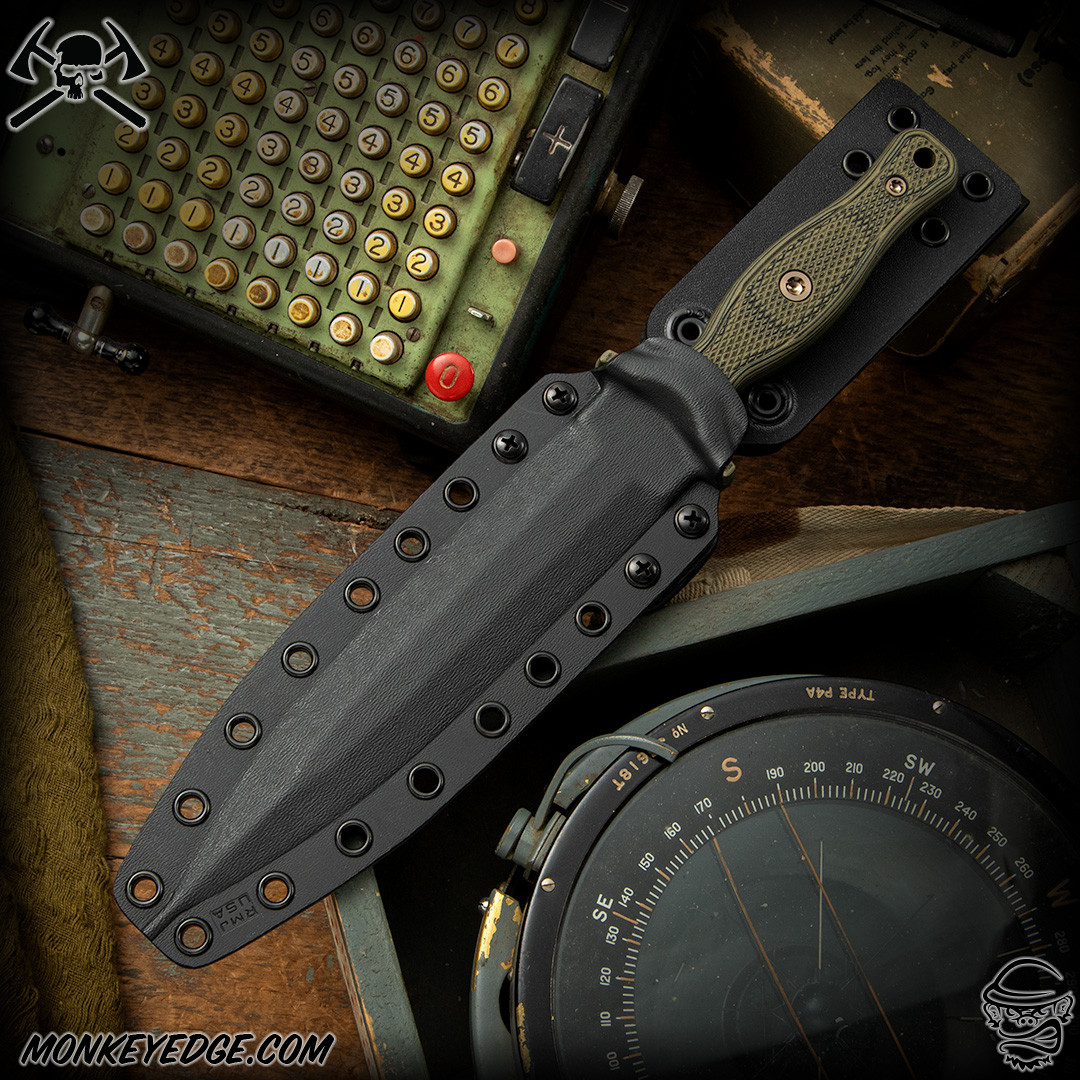 Monkey Edge - RMJ Tactical Fixed Blade: Kilroy - OD Green/Dirty Olive