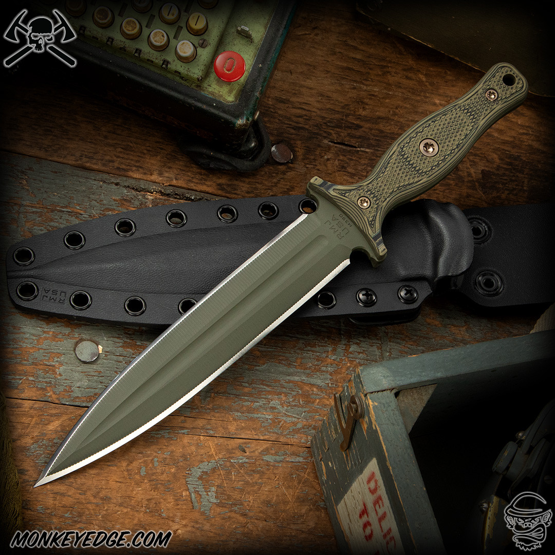 Monkey Edge - RMJ Tactical Fixed Blade: Kilroy - OD Green/Dirty Olive